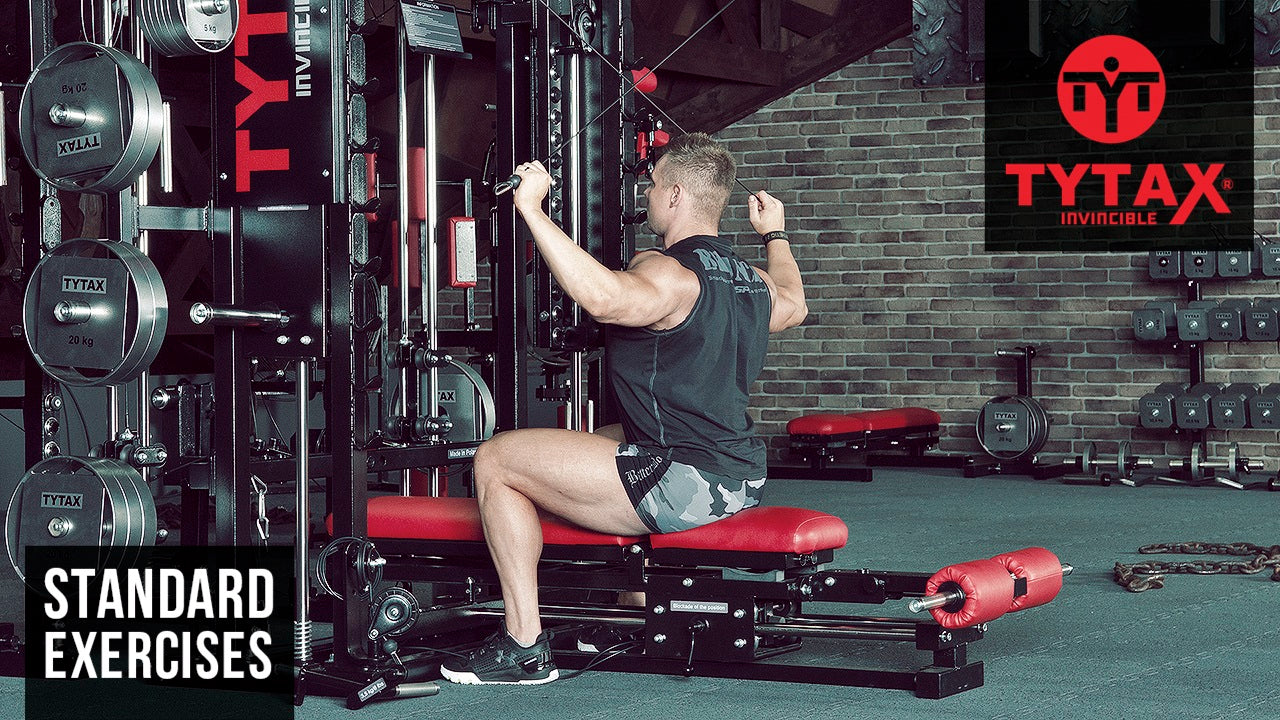 Seated Cross Cable Stiff Arm Side Pulldown