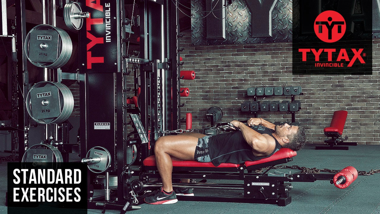 Lying Cable Upright Row (Stirrups)