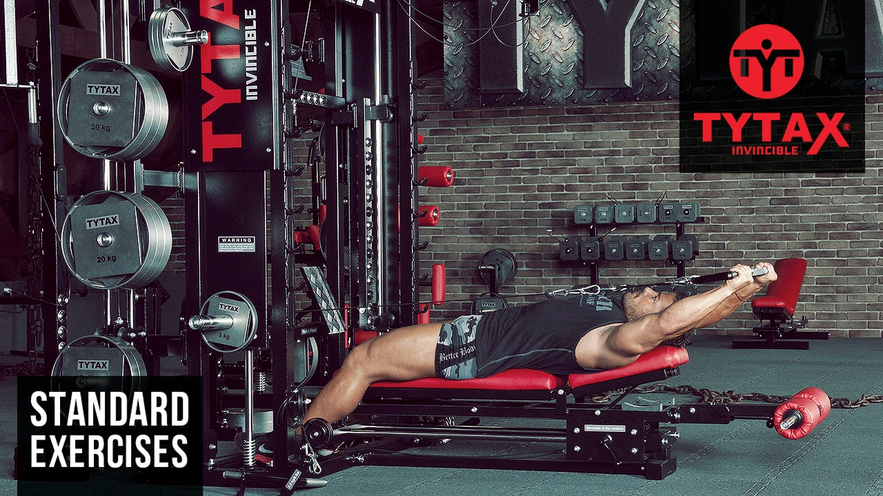 Lying Cable Front Raise (Stirrups)