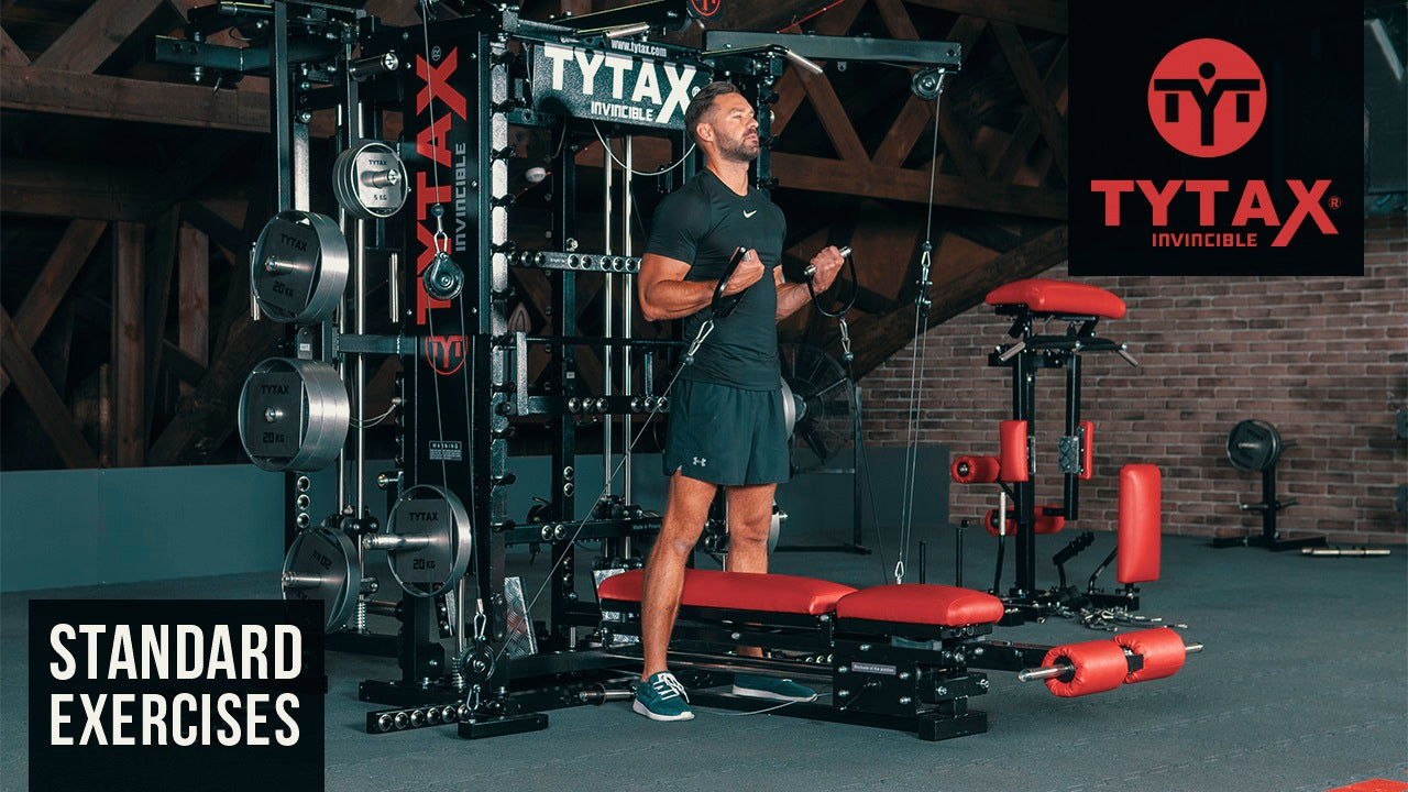 Cable Standing Biceps Curl (Stirrups)